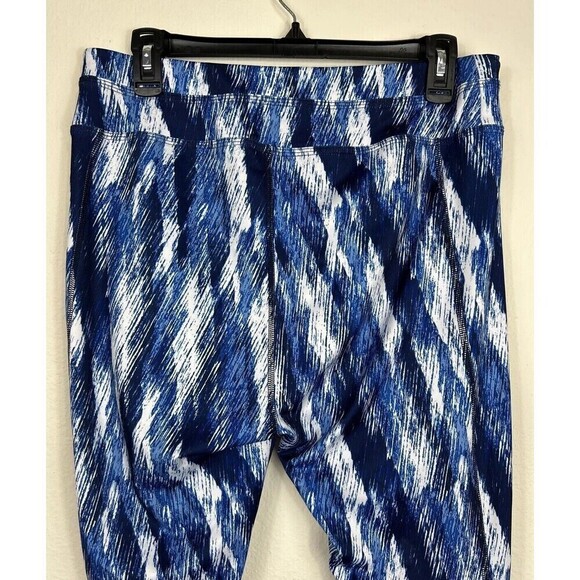 FullBeauty Sport Athletic Blue & White Stretch Capri Leggings Plus Size 14/16 - Picture 7 of 9